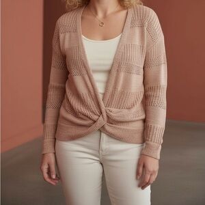 Maurices Light Pink/ brown Women's Cardigan